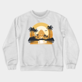 Ancient Egypt Pharaohs, Pyramids, Ancient Elegance: Tropical Sunset Crewneck Sweatshirt
